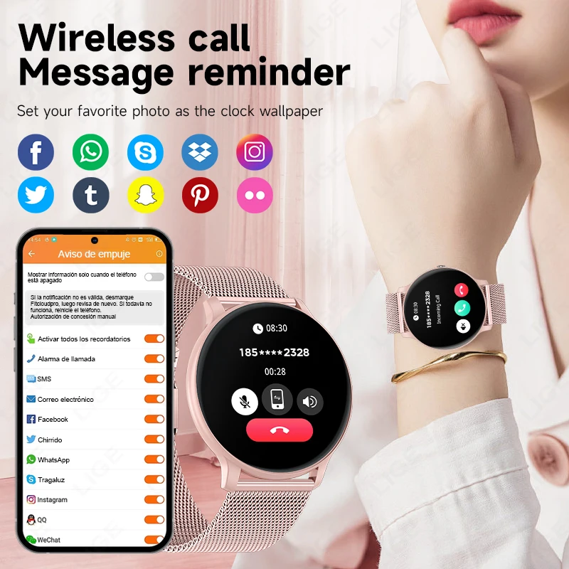 LIGE Bluetooth Call Smart Watc - Watches Ladies Smartwatch 评论和价格